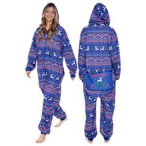 FUNZIEZ! Santa's Favorite Deer Drop Seat PJs Pajamas UNISEX Size Small